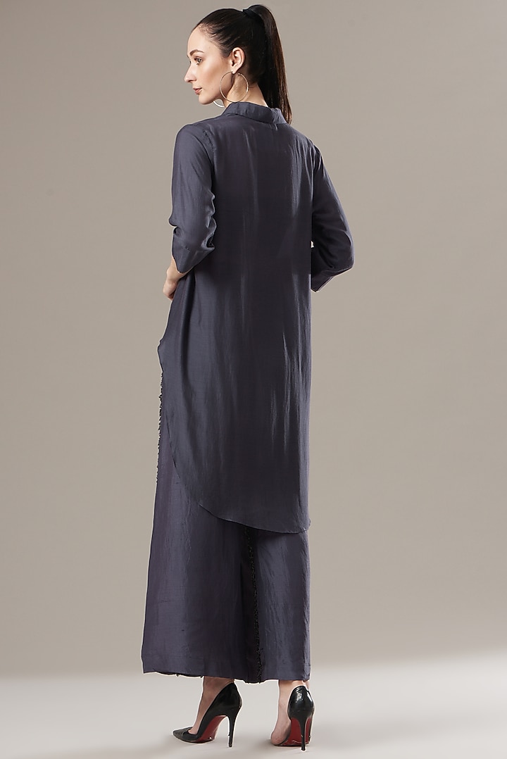 Grey Silk Pants by Divya Jain at Pernia's Pop Up Shop