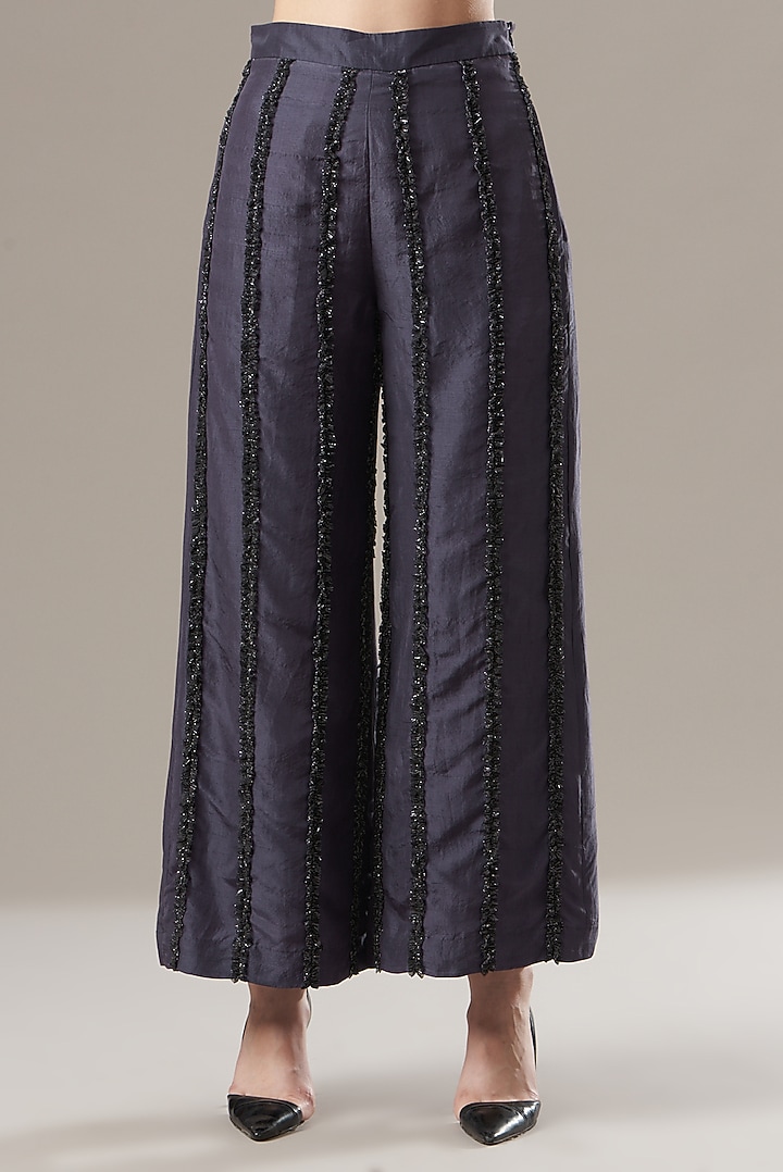 Grey Silk Pants by Divya Jain at Pernia's Pop Up Shop