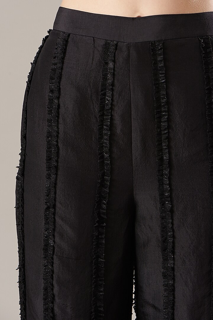 Black Silk Pants by Divya Jain at Pernia's Pop Up Shop