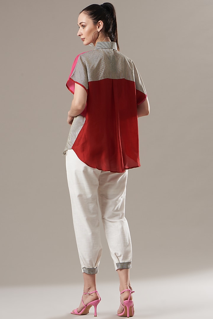 White Cotton Linen Pants by Divya Jain at Pernia's Pop Up Shop