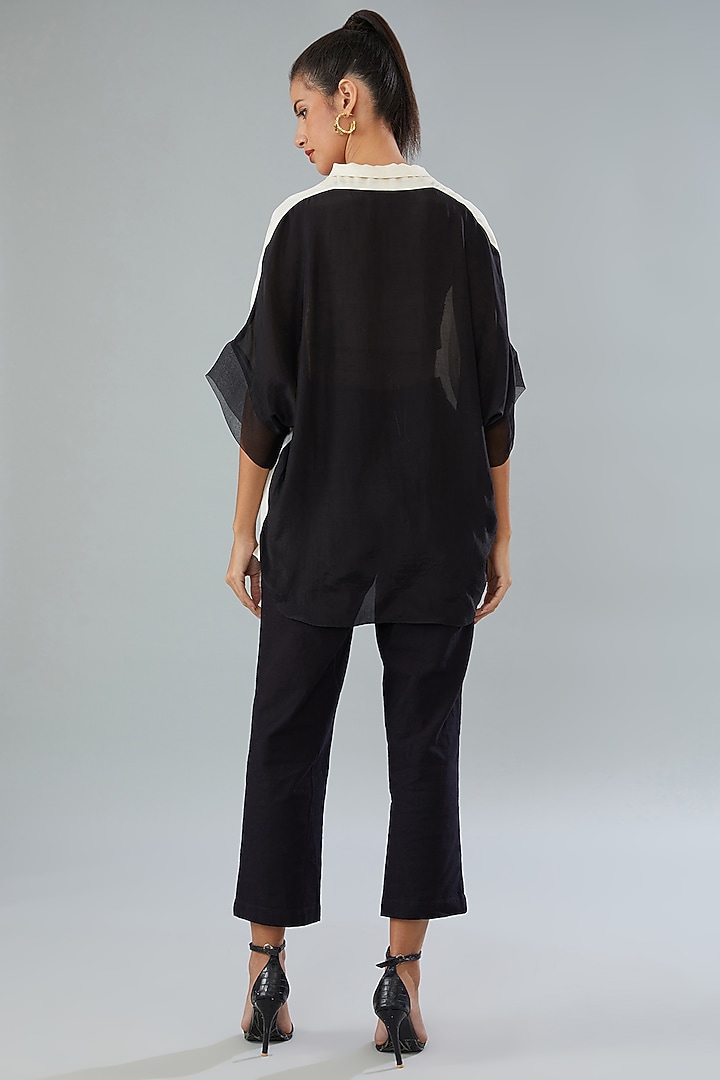 Black Cotton Pencil Pants by Divya Jain at Pernia's Pop Up Shop
