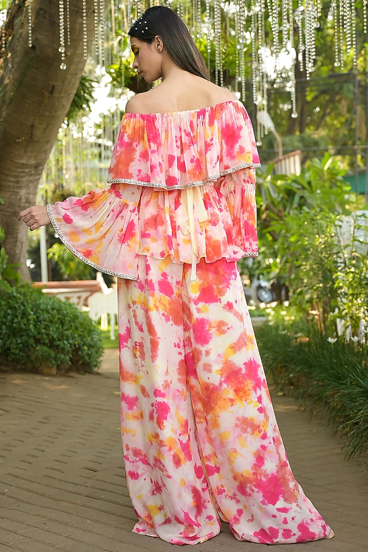 Multi-Colored Crepe Co-Ord Set by Disha Kahai at Pernia's Pop Up Shop