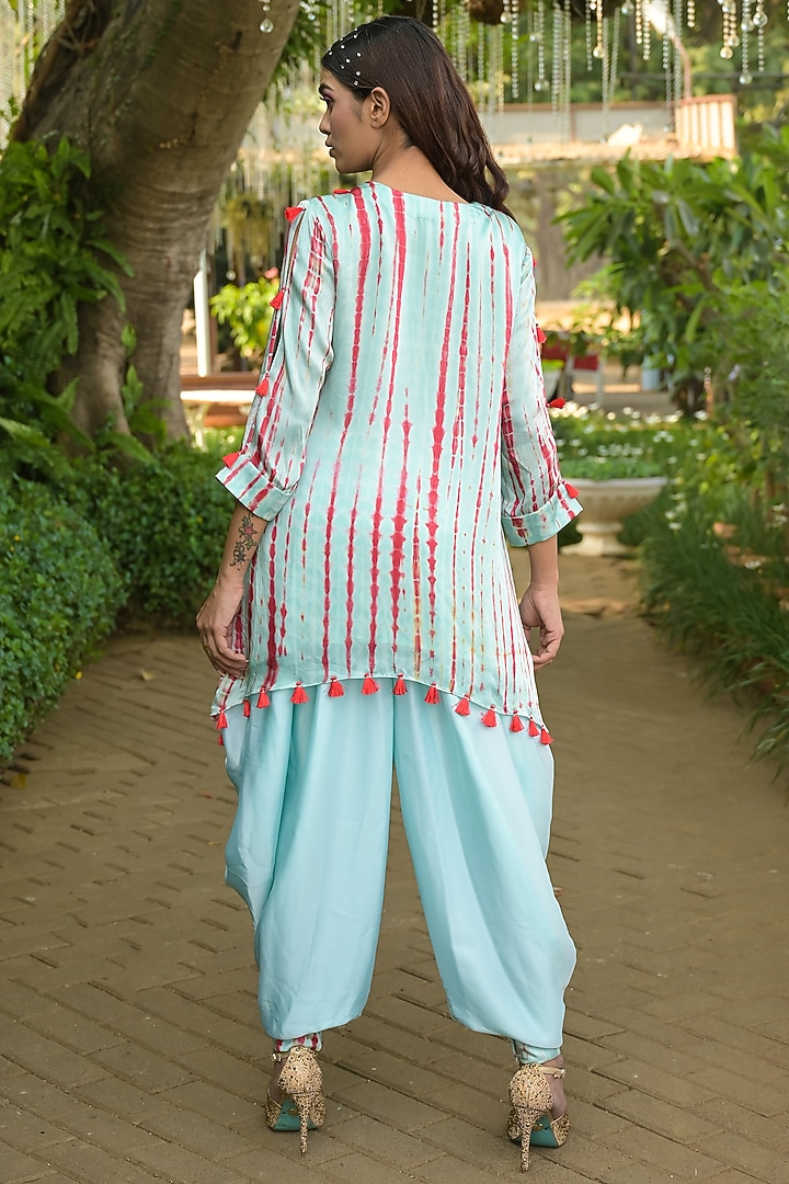 Multi-Colored Satin Silk Kurta Set by Disha Kahai at Pernia's Pop Up Shop