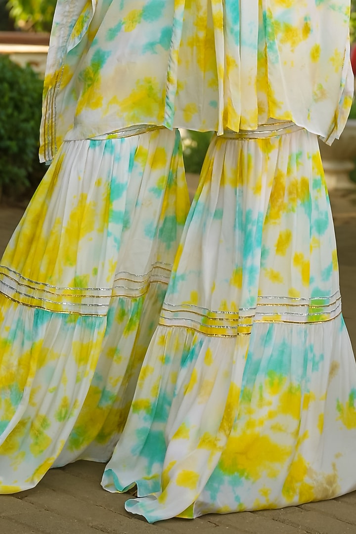 Multi-Colored Crepe Gharara Set by Disha Kahai at Pernia's Pop Up Shop