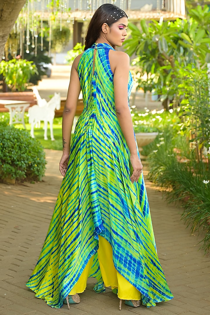 Multi-Coolored Cotton Satin Embroidered Kurta Set by Disha Kahai at Pernia's Pop Up Shop