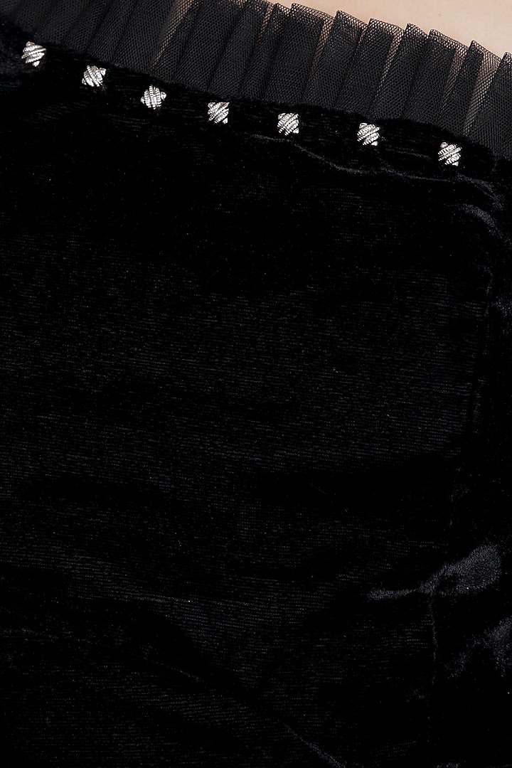 Black Pleated Frill Summer Dress by Disha Kahai at Pernia's Pop Up Shop