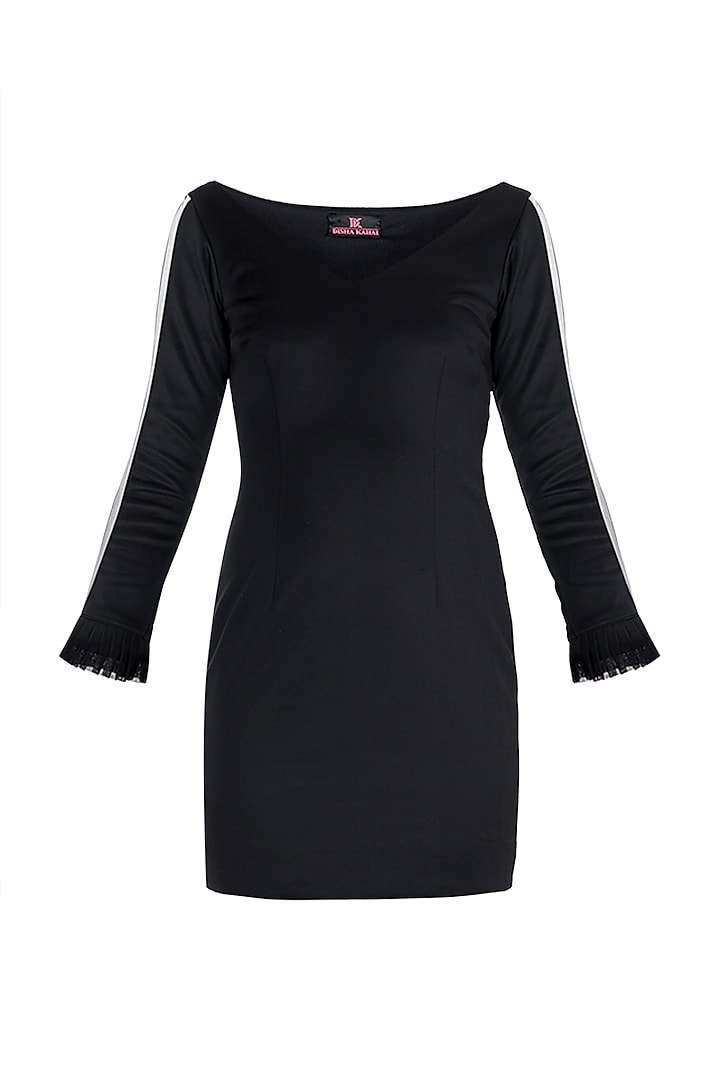 Black Scuba Summer Dress by Disha Kahai at Pernia's Pop Up Shop