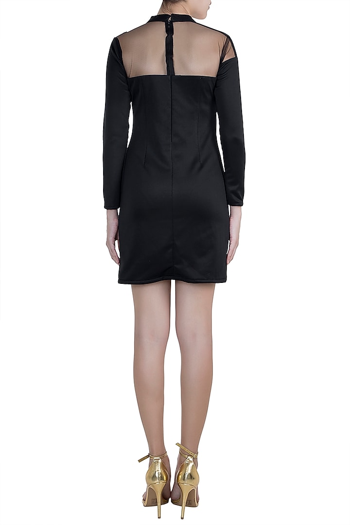 Black Velvet Collar Summer Dress by Disha Kahai at Pernia's Pop Up Shop