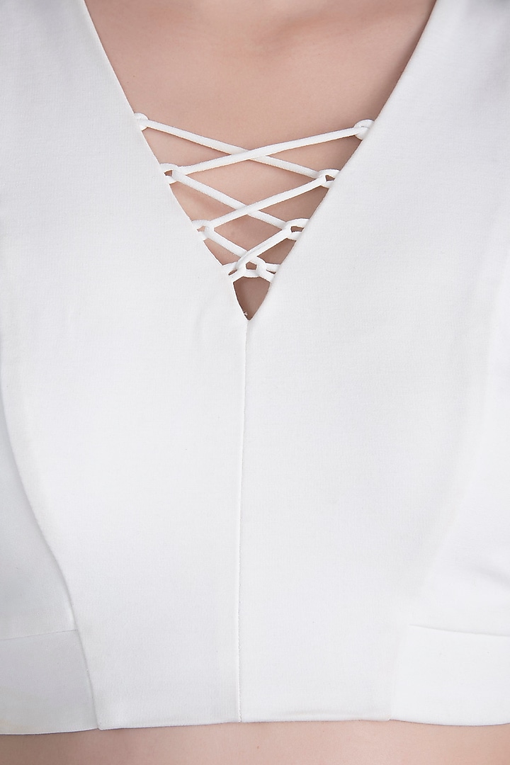 White String Top by Disha Kahai at Pernia's Pop Up Shop