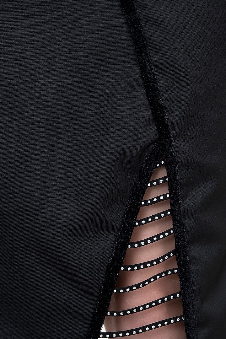 Black Studded Skirt by Disha Kahai at Pernia's Pop Up Shop