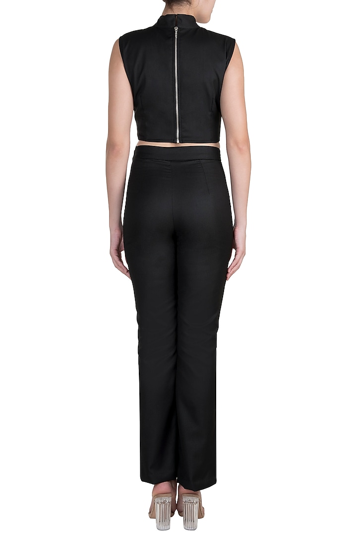 Black Cut-Out Top by Disha Kahai at Pernia's Pop Up Shop