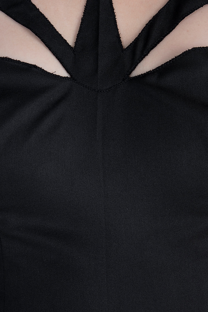 Black Cut-Out Top by Disha Kahai at Pernia's Pop Up Shop