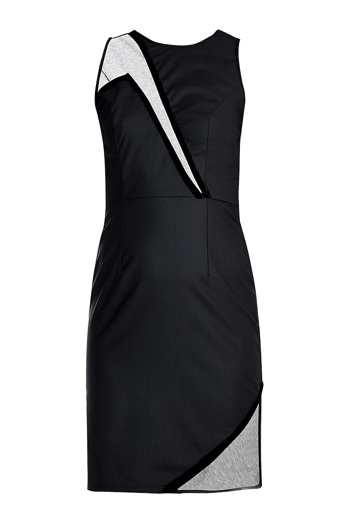Black Net & Velvet Dress Design by Disha Kahai at Pernia's Pop Up Shop 2023
