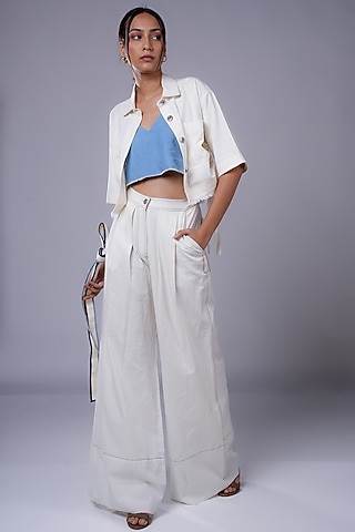 White Denim Co-Ord Set by Diksha Khanna