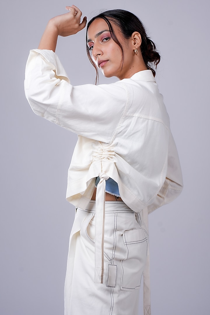 White Denim Co-Ord Set by Diksha Khanna at Pernia's Pop Up Shop