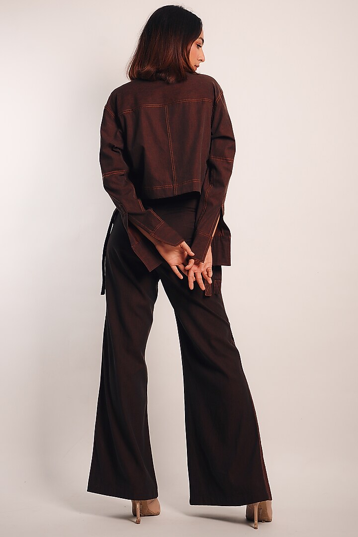 Brown Denim Co-Ord Set by Diksha Khanna at Pernia's Pop Up Shop