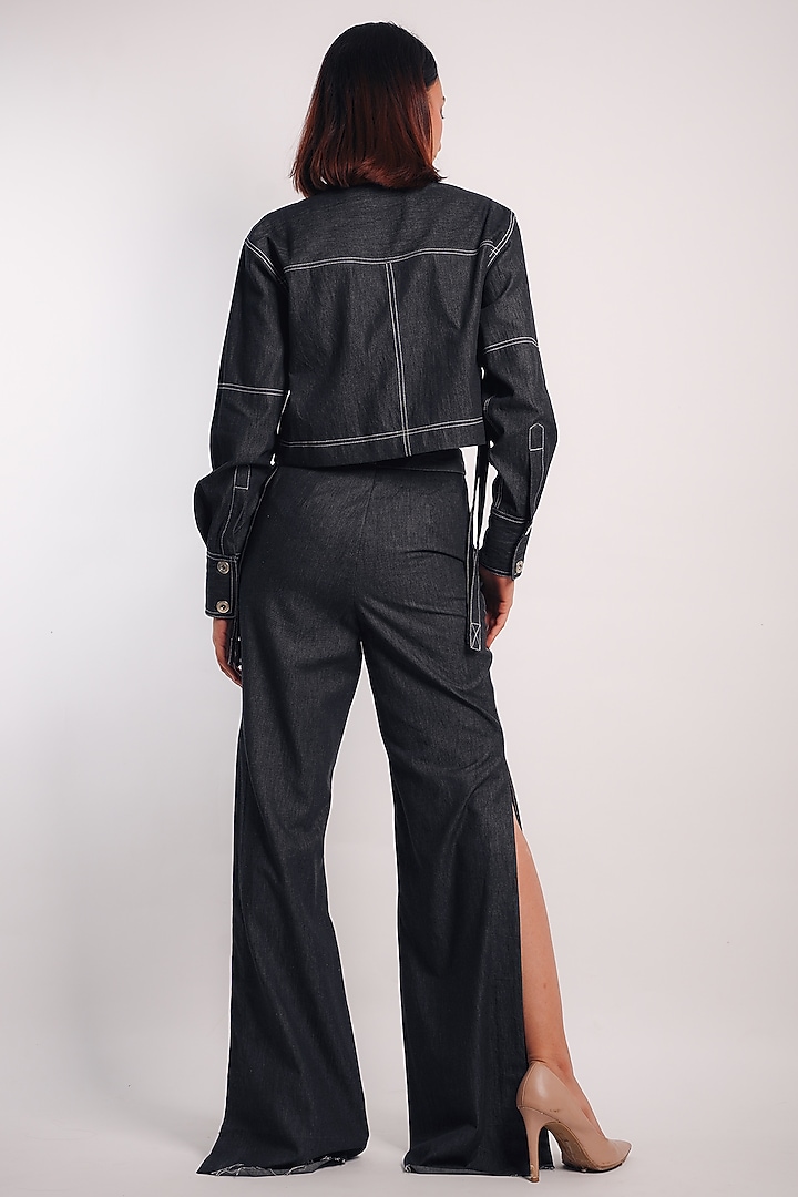 Grey Denim Co-Ord Set by Diksha Khanna at Pernia's Pop Up Shop