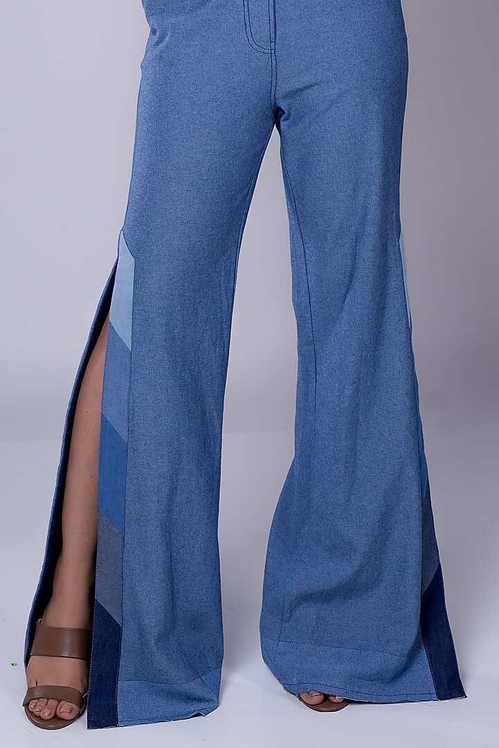 White Denim Silk & Silk Cotton Co-Ord Set by Diksha Khanna at Pernia's Pop Up Shop