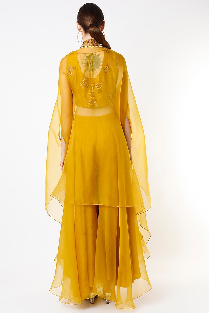 Sarson Silk Organza Wedding Sharara Set by Divyam Mehta at Pernia's Pop Up Shop