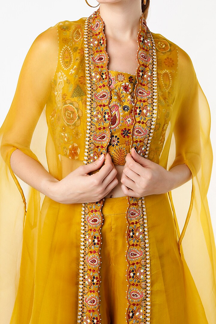 Sarson Silk Organza Wedding Sharara Set by Divyam Mehta at Pernia's Pop Up Shop