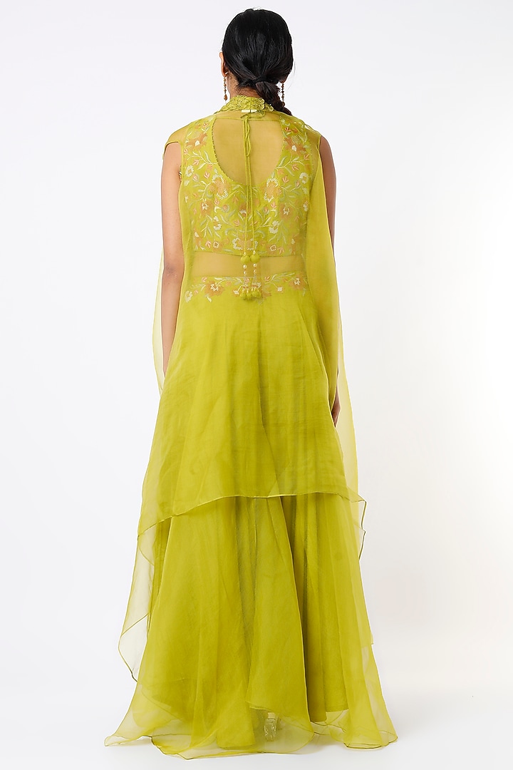 Kathal Silk Organza Wedding Sharara Set by Divyam Mehta at Pernia's Pop Up Shop