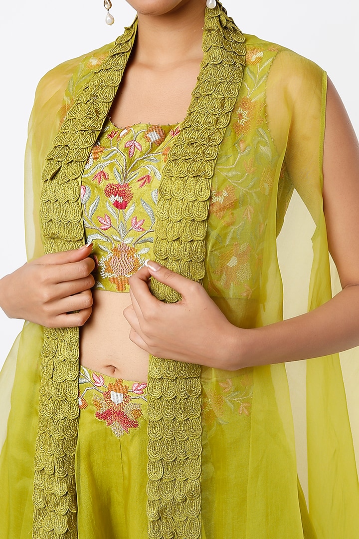 Kathal Silk Organza Wedding Sharara Set by Divyam Mehta at Pernia's Pop Up Shop