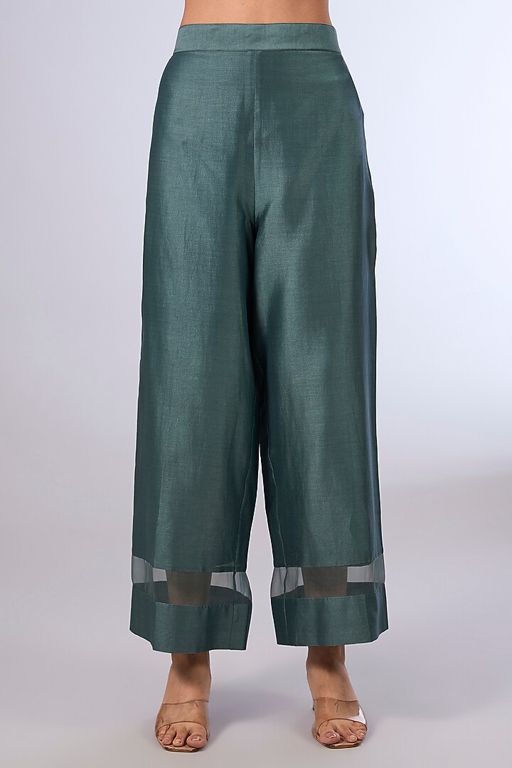 Blue Mulberry Silk Kurta Set by Divyam Mehta at Pernia's Pop Up Shop