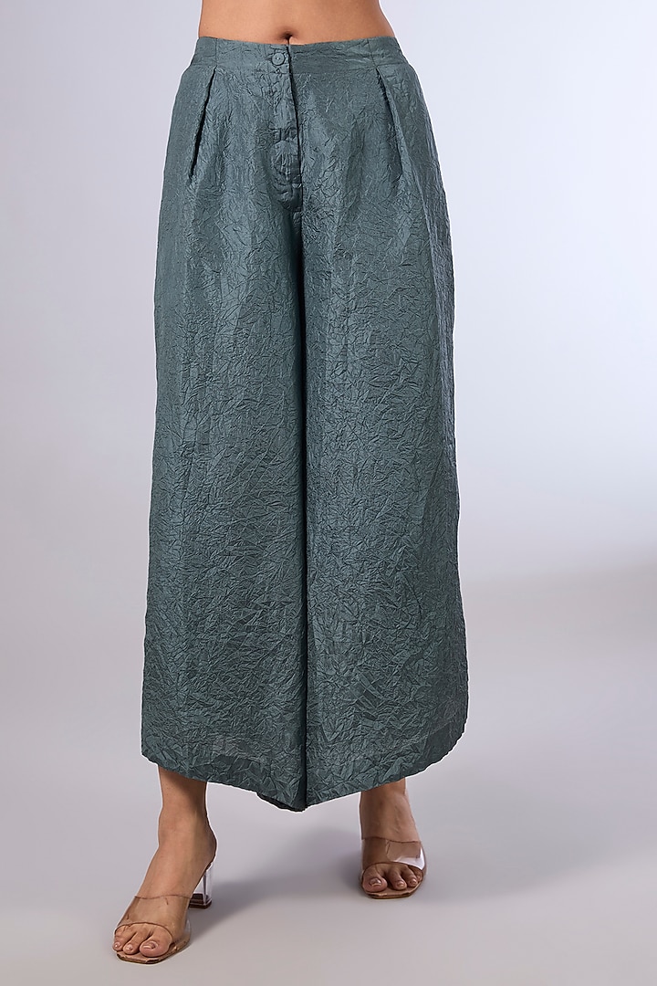 Blue Mulberry Silk Co-Ord Set by Divyam Mehta at Pernia's Pop Up Shop