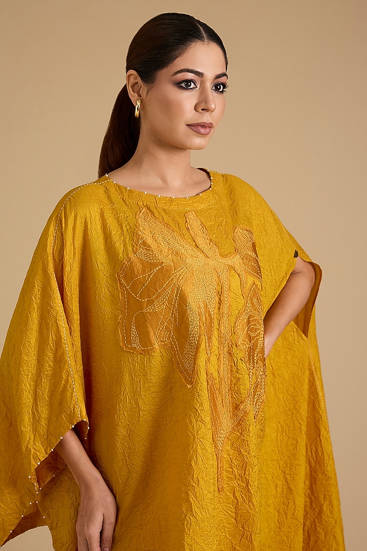 Yellow Mulberry Silk Co-Ord Set by Divyam Mehta at Pernia's Pop Up Shop