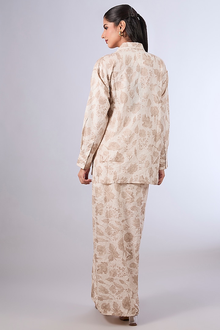 Ivory Mulberry Silk Co-Ord Set by Divyam Mehta at Pernia's Pop Up Shop