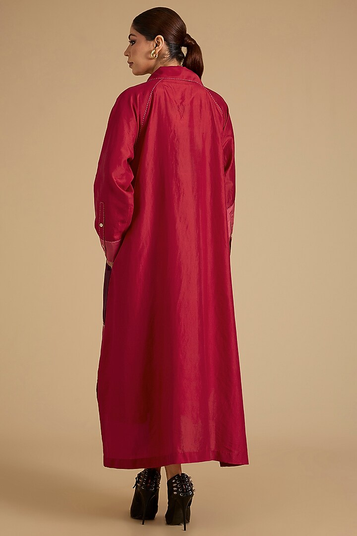 Red Mulberry Silk Vacation Dress by Divyam Mehta at Pernia's Pop Up Shop