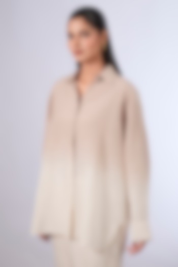 Ivory Cotton Silk Shirt by Divyam Mehta at Pernia's Pop Up Shop