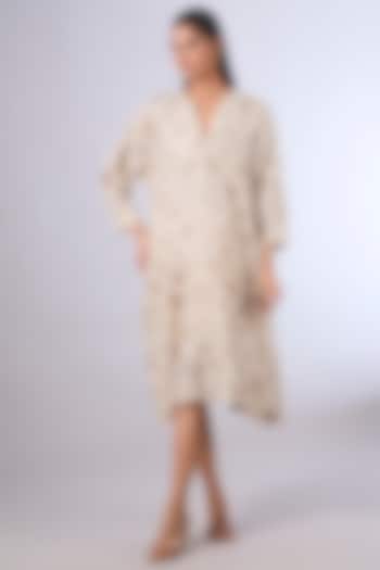 Ivory Mulberry Silk Tunic by Divyam Mehta at Pernia's Pop Up Shop