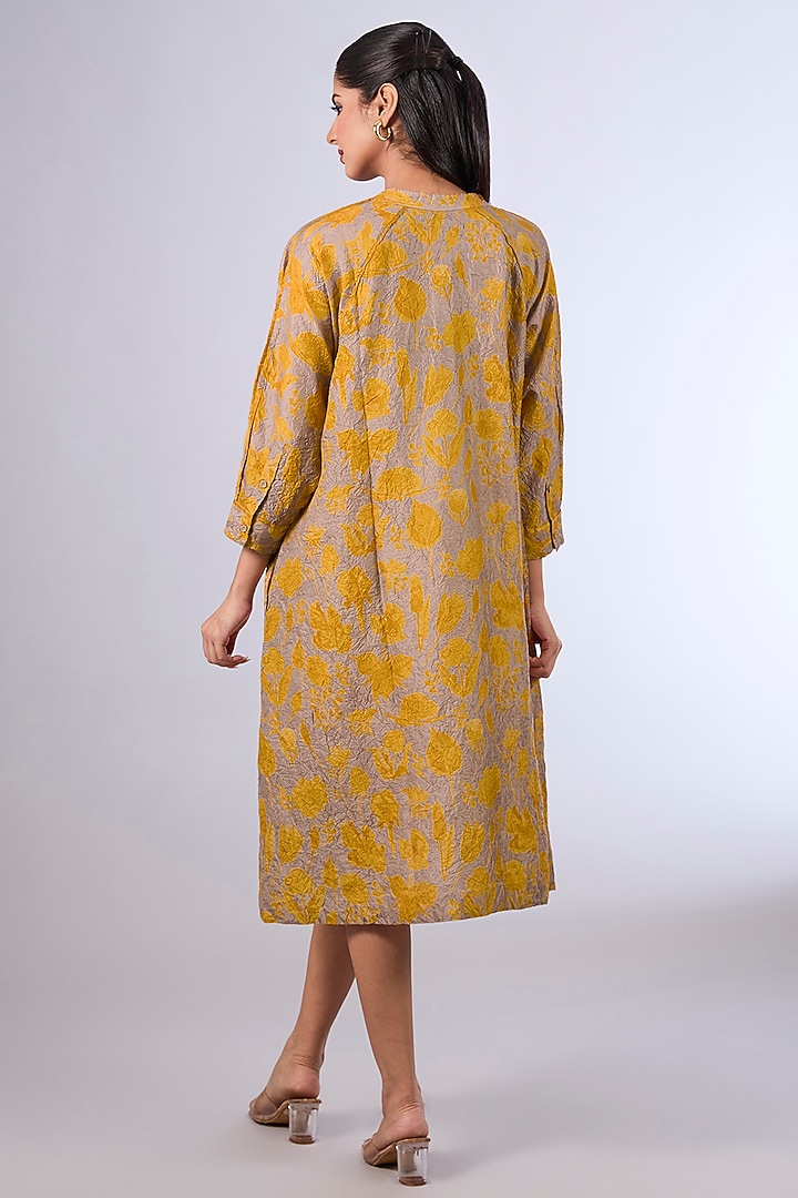 Yellow Mulberry Silk Tunic by Divyam Mehta at Pernia's Pop Up Shop