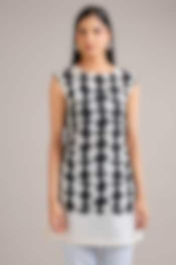 Badami & Coal Black Crushed Mulberry Silk Mini Vacation Dress by Divyam Mehta at Pernia's Pop Up Shop