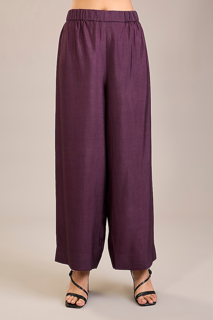 Amethyst Dupion Silk Stripe Printed Tunic Set by Divyam Mehta at Pernia's Pop Up Shop
