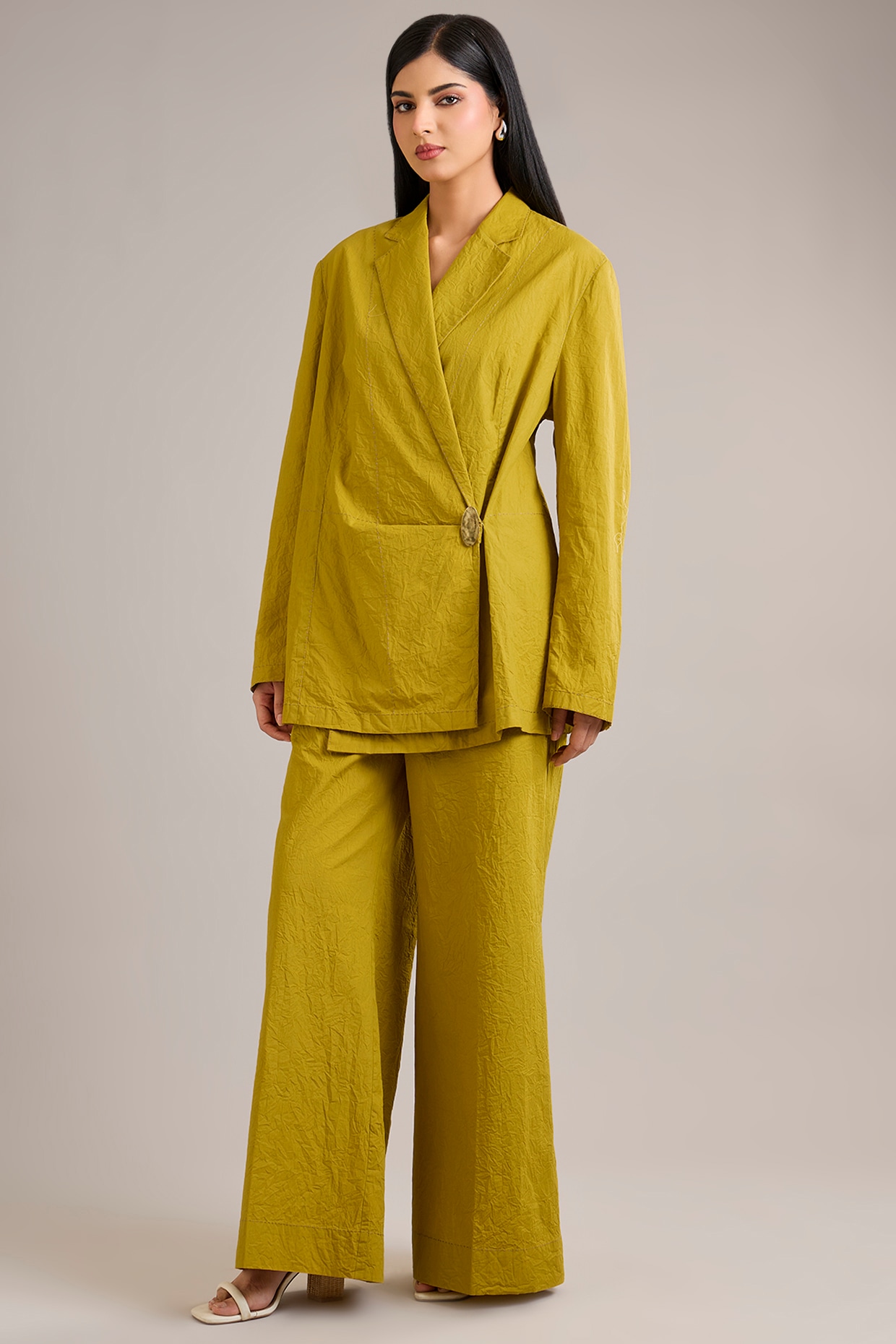Divyam Mehta Green Cotton Poplin Co-Ord Set