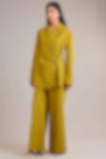 Green Cotton Poplin Co-Ord Set by Divyam Mehta at Pernia's Pop Up Shop