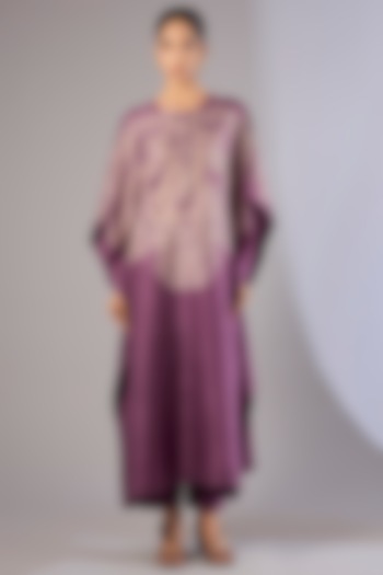 Amethyst Dupion Silk Kaftan Set by Divyam Mehta at Pernia's Pop Up Shop