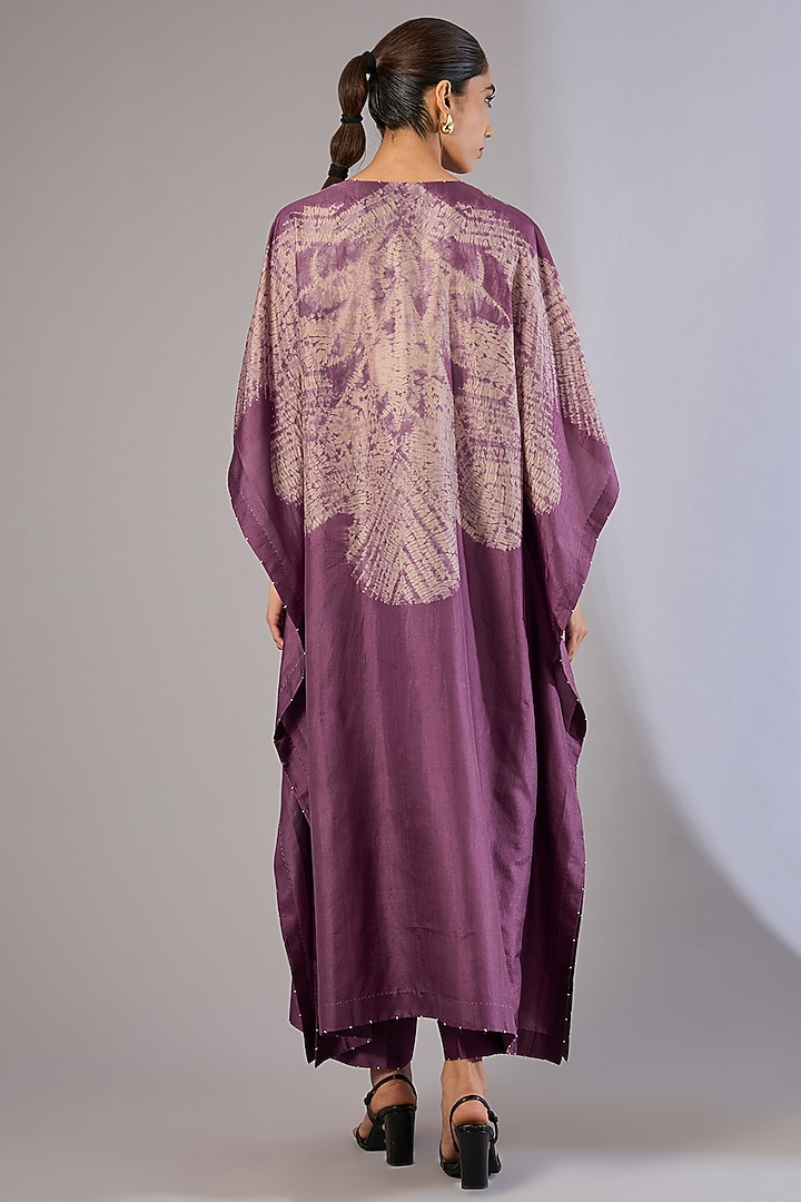 Amethyst Dupion Silk Kaftan Set by Divyam Mehta at Pernia's Pop Up Shop