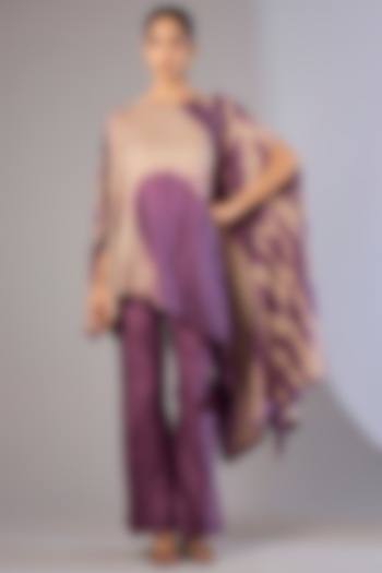 Amethyst Dupion Silk Shibori Printed Co-Ord Set by Divyam Mehta at Pernia's Pop Up Shop