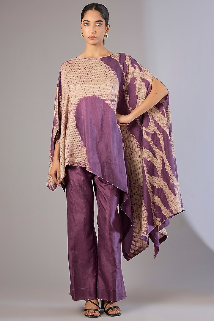 Amethyst Dupion Silk Shibori Printed Co-Ord Set by Divyam Mehta at Pernia's Pop Up Shop