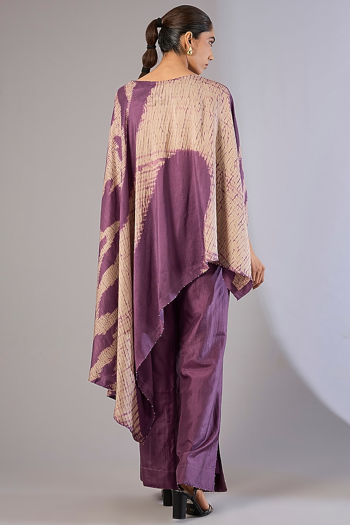 Amethyst Dupion Silk Shibori Printed Co-Ord Set by Divyam Mehta at Pernia's Pop Up Shop