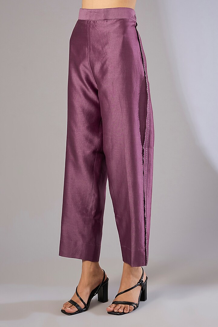 Amethyst Mulberry Silk Shibori Printed Kurta Set by Divyam Mehta at Pernia's Pop Up Shop