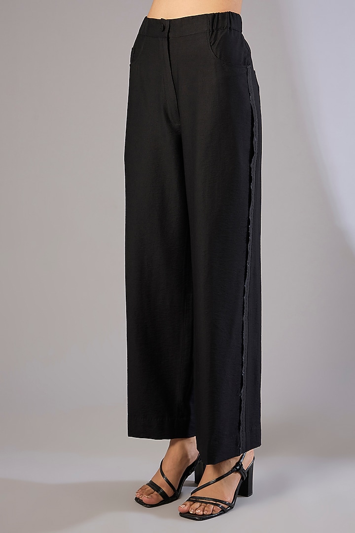Black Twill Modal Co-Ord Set by Divyam Mehta at Pernia's Pop Up Shop