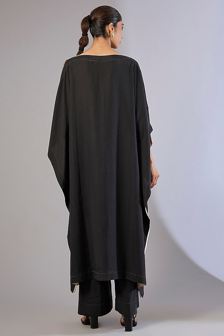 Black Tencel Luxe Tunic Set by Divyam Mehta at Pernia's Pop Up Shop