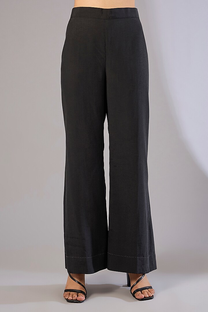 Black Tencel Luxe Tunic Set by Divyam Mehta at Pernia's Pop Up Shop