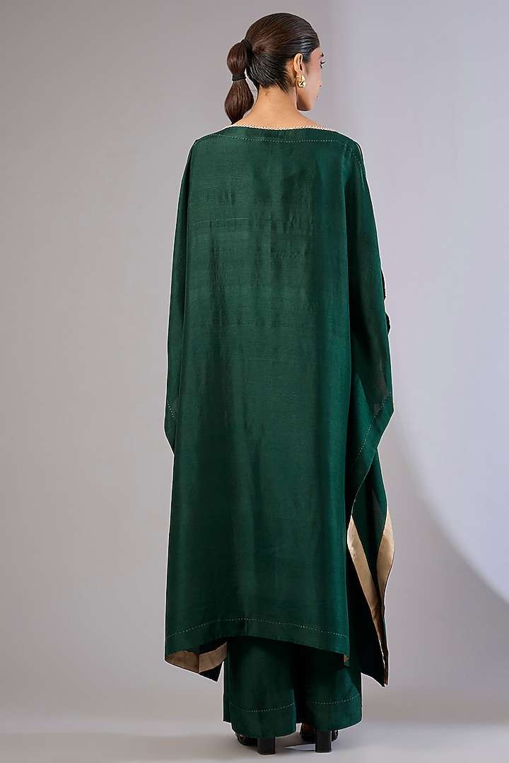 Green Tencel Luxe Tunic Set by Divyam Mehta at Pernia's Pop Up Shop