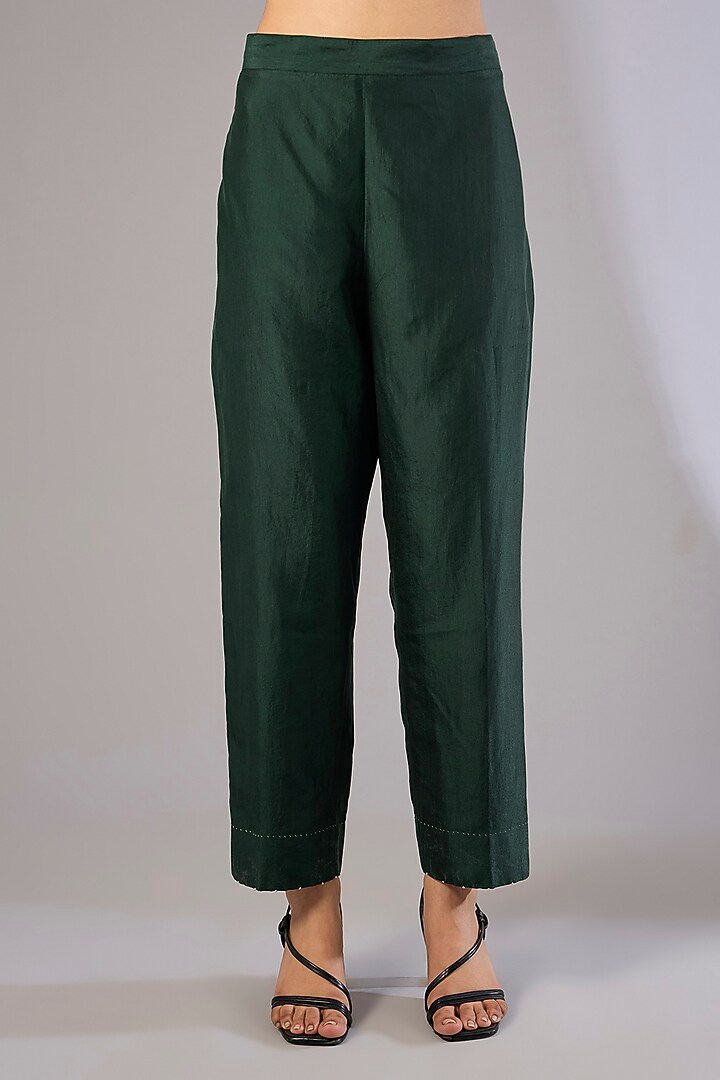 Green Mulberry Silk Shibori Printed Kurta Set by Divyam Mehta at Pernia's Pop Up Shop