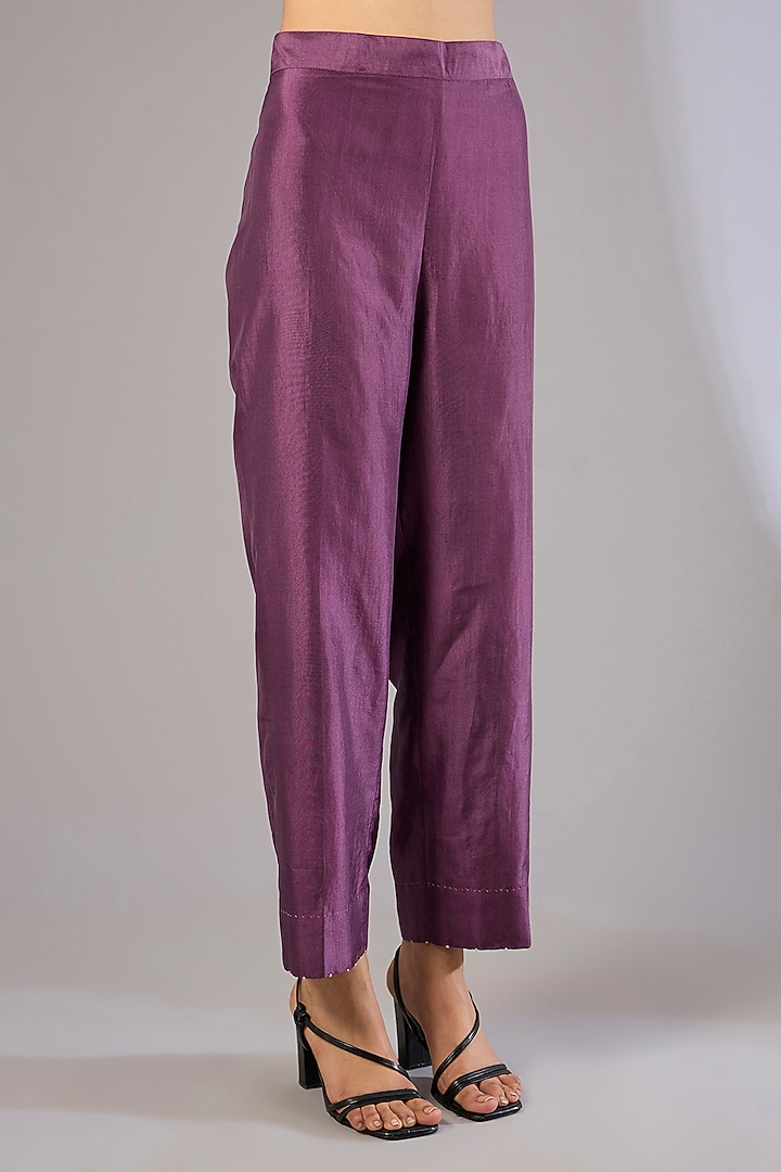 Amethyst Mulberry Silk Shibori Printed Kurta Set by Divyam Mehta at Pernia's Pop Up Shop
